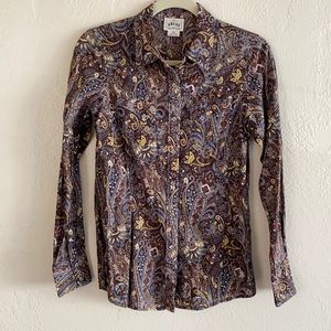 ARIAT Womens Camma Snap Shirt Paisley Western Rodeo Riding Long Sleeve Small